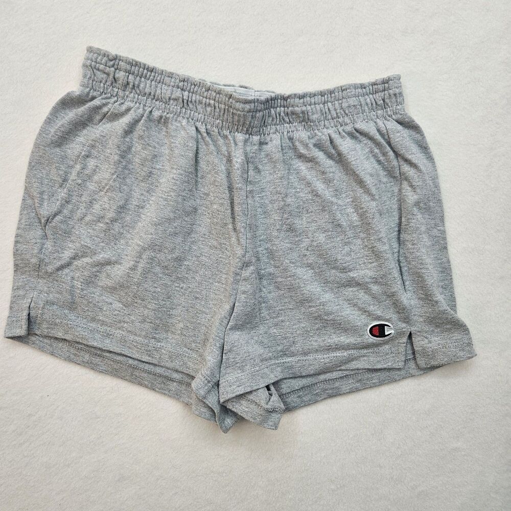 Champion Women's Gray Heather Jersey Knit Elastic Waist Activewear Shorts